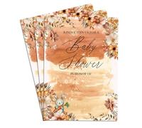 Lot de 100 cartes d'invitation pour fête prénatale - Motif floral - Vierges - Pour fête de révélation du sexe - 10 x 15 cm