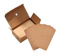 Lot de 100 cartes en papier kraft, vides, cartes de message, cartes de mots, carte en papier dur à étiquette DIY peut être écrite des deux côtés, marron (8,9,5,2 cm)
