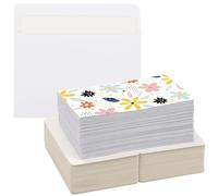 Lot de 100 cartes et enveloppes vierges à l'aquarelle, cartes de vœux pour peinture, invitations, notes, mariage, fête prénatale, papier cartonné rigide pliable en vrac