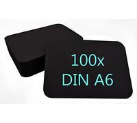 Lot de 100 cartes postales format A6, vierges, à personnaliser, enveloppes au choix, avec coins arrondis, noires, rondes, 300 g/m², sans enveloppes