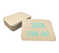 Lot de 100 cartes postales format A6, vierges, à personnaliser, enveloppes au choix, avec coins arrondis, papier d'herbe, 280 g/m², sans enveloppes