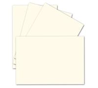 Lot de 100 cartes simples, format DIN A6 - 10,5 x 14,8 cm - 240 g/m² - Vanille/Crème nervurées - Carton ton sur ton - Papier artisanal - Carton pour bricolage - Cartes pour bricolage - Cartes postales