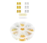 Lot de 100 cercles à cheveux en alliage - Accessoire de tressage de cheveux - Huit pétales - Pour différentes coiffures