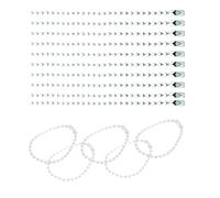 Lot de 100 chaînes à billes de 100 mm, 2,4 mm de diamètre avec fermoir à boule, anneaux porte-clés en métal, accessoires de bijoux, chaîne d'identification pour chien (blanc)