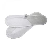 Lot de 100 chaussons jetables premium pour femme - Vivezen - Mules fermées antidérapantes en Polypropylène blanc T1