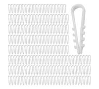 Lot de 100 chevilles à boucle, à boucle, plage de serrage de 3 à 13 mm, en nylon en forme de U, pattes enfichables pour fixation de câbles (blanc)