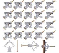 Lot de 100 chevilles à expansion, chevilles pour corps creux, chevilles auto-perceuses, vis et chevilles papillon pour corps creux, chevilles pour cloison sèche, pour montage facile dans les plaques