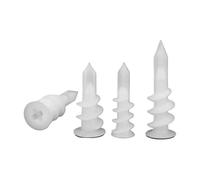 Lot de 100 chevilles de perçage for plaques de plâtre avec vis autotaraudeuse, for cloisons creuses en plâtre et gypse. Cheville d'expansion en nylon plastique.(13x42mm)