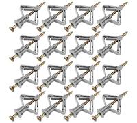 Lot de 100 chevilles murales et vis pour plaques de plâtre (50 boulons d'ancrage muraux + 50 vis), tube d'extension robuste avec vis à tête fraisée pour supports muraux creux pour cloison sèche (gris)