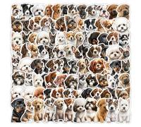 Lot de 100 Chien Mignon Autocollant, Chiot Autocollants en Vinyle Imperméable, Chiot Scrapbook Stickers pour Scrapbook Carnet de notes Fabrication de cartes Bouteilles d'eau Téléphone Bagages
