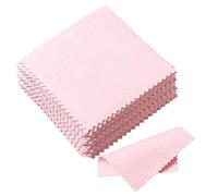 Lot de 100 chiffons de polissage pour bijoux pour essuyer l'argent sterling, or, platine, laiton, lunettes, montres, téléphone portable, chiffon de nettoyage - Rose, Fibre