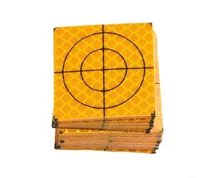 Lot de 100 cibles réflecteurs pour équipement d'arpentage - Feuilles réfléchissantes en acrylique de 20 mm à 60 mm avec plaque arrière en croix (50 x 50 mm)