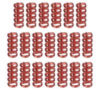 Lot de 100 classeurs à 5 anneaux en plastique ronds pour feuilles mobiles, fournitures de bureau (rouge bordeaux)