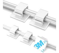 Lot de 100 clips de câble adhésifs blancs (petits et grands), support mural amélioré pour organiser les câbles, crochets de lumières extérieures pour LED, caméra embarquée de voiture, HDMI, rallonge