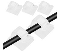 Lot de 100 clips de câble auto-adhésifs pour rangement de câbles, décoration de Noël - Transparent