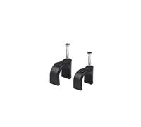 Lot de 100 clips de câble solides noirs de 2 tailles, 6 mm et 8 mm, clips de câble ronds avec clous en acier, agrafes de gestion de câbles, attaches de câble, câbles électriques, Ethernet, câbles de