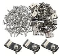 Lot de 100 clips de clôture de type R - Clips de fil en métal pour bétail, harnais de clôture robuste pour ferme, jardin, enclos de lapins, poulailler, cage pour animaux domestiques, treillis et