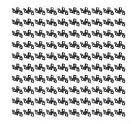 Lot de 100 clips de fixation en acier inoxydable composite pour terrasse, supports d'espacement noirs avec écart de 3 mm, kit de fixation pour planche de jardin et terrasse (7 mm)