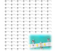 Lot De 100 Clips De Fixation Pour Bande Lumineuse Led Avec 100 Vis, Clips De Montage Transparents D'Un Côté Pour Bande Lumineuse Led Étanche