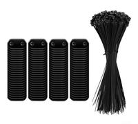 Lot de 100 clips de fixation pour brise-vue en PVC pour clôtures extérieures, barrières de terrasse, grillage métallique, noir, 33 x 17 mm
