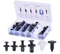 Lot de 100 Clips de Fixation pour Voiture, 6 Types de Rivets à Expansion universels avec boîte de Rangement, kit de Clips de Fixation universels pour Pare-Chocs en Plastique