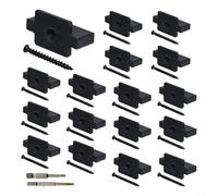 Lot de 100 clips de pont dissimulés pour terrasse composite, clous en acier inoxydable 316 avec base ABS, kit de matériel caché noir