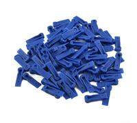 Lot de 100 clips de positionnement réutilisables en plastique bleu pour projets de carrelage mural et de sol, kit d'outils de nivellement en céramique, porcelaine, pierre, 30 mm de long