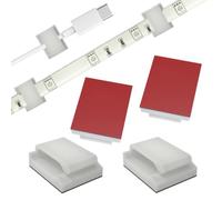 Lot de 100 clips de support de montage autocollants, clips de support de câble pour bande lumineuse ProPOW (blanc, 100 pièces)