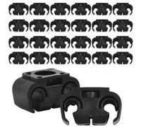 Lot de 100 clips de tuyau de frein de voiture - En plastique - Double clip - Accessoire automobile général - Noir
