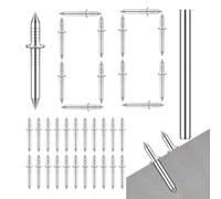 Lot de 100 clous double face pour plinthes - Vis invisibles sans couture - Kit de clous pour plinthes avec douille de montage - Pour bricolage, rénovation de maison, chambre à coucher, garage, maison