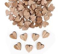 Lot De 100 Coeurs Décoratifs En Bois - Confettis À Disperser - Coeurs - Décoration De Table Pour Mariage, Saint - Valentin, Anniversaire, Baptême, Coeur - 12 Mm D'épaisseur