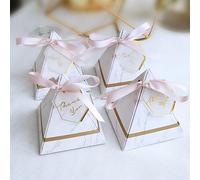 Lot de 100 Coffret cadeau triangulaire,boîte cadeau étiquette de remerciement,boîte à bonbons de fête,Parfait pour les fêtes,boîte cadeau pour mariage EIMINB.