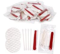 Lot de 100 coiffeuses d'hôtel emballées individuellement, kit d'hygiène jetable avec tampons en coton, cotons-tiges, lime à ongles pour maquillage de motels