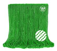 Lot de 100 colliers de perles ovales vertes St Patrick - Accessoires festifs pour décoration de Noël