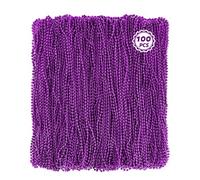 Lot de 100 colliers de perles violettes, colliers de perles rondes de 83,8 cm, accessoires de parade en vrac, colliers de perles pour carnaval, fêtes festives