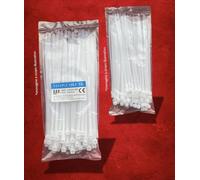 Lot de 100 colliers de serrage blanc électricien différentes tailles. résistants à la chaleur et à la rupture (4,8 x 200 mm)
