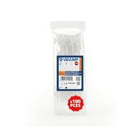 Lot de 100 colliers de serrage blancs en plastique - Colliers de serrage professionnels 3,6 x 140 mm, Nylon 6.6, haute résistance à la rupture