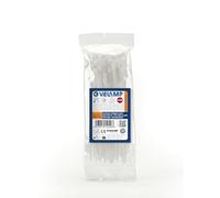 Lot de 100 colliers de serrage blancs en plastique - Colliers de serrage professionnels 3,6 x 370 mm, Nylon 6.6, haute résistance à la rupture