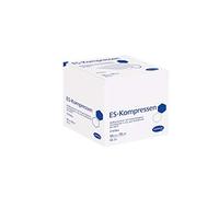 Lot de 100 compresses ES Hartmann stériles scellées individuellement, 50 x 2 pièces, 10 x 10 cm, 8 compartiments 17 fils