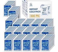 Lot de 100 compresses froides instantanées jetables pour blessures | compresse froide pour soulager la douleur, les gonflements, les premiers soins, les maux de dents, les poches de glace périnéale