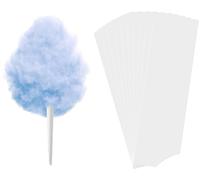 Lot de 100 cônes de barbe à papa multicolores en papier avec ruban adhésif double face pour fête d'anniversaire (style vierge)