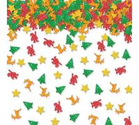 Lot de 100 confettis de Noël, confettis de table à paillettes rouges et vertes pour fête prénatale, Père Noël, décoration de table de fête « Merry Christmas/Wonderland »