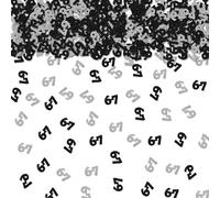 Lot de 100 confettis de table 6-7 Six Sept - Amusants Gen Alpha Slang 6 7 - Numéro 6-7 - Pour décoration de table d'anniversaire ou de fête