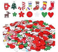 Lot de 100 confettis de table de Noël en bois - Décoration de Noël pour le Nouvel An - Contient des gants, un arbre de Noël, des chaussettes, des flocons de neige, un élan, un cœur d'amour