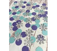 Lot de 100 confettis de table en forme de flocons de neige, bleu et argenté pour tableau d'affichage des fêtes d'hiver, décoration de fête de la Reine des neiges