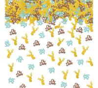 Lot de 100 confettis de table « Oh Deer It's A Boy », « Buck or Doe » en papier, décoration de table pour fête d'anniversaire de bébé
