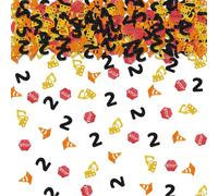 Lot de 100 confettis de table pour 2e anniversaire de construction, pelleteuse, 2 confettis de table, motif camion à benne basculante pour décoration de table de fête de 2e anniversaire