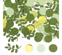 Lot de 100 confettis décoratifs en papier vert doré - Décoration de mariage - Pour anniversaire, mariage, fête prénatale (grand format 2,5 cm)