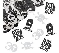 Lot de 100 confettis décoratifs Rip 20s - Pour 30e anniversaire - Pour homme et femme - Décoration de table pour 30e anniversaire - Noir argenté - Rip Twenties - Confettis décoratifs pour décoration