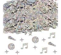 Lot de 100 confettis disco à paillettes - Décoration de fête disco avec boule à facettes - Note de musique - Étoile - Microphone - Décoration de table rétro des années 80 - Pour anniversaires